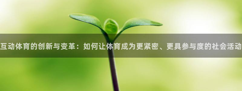 关键词：互动体育的创新与变革：如何让体育成为更紧密、更具参与度的社会活动